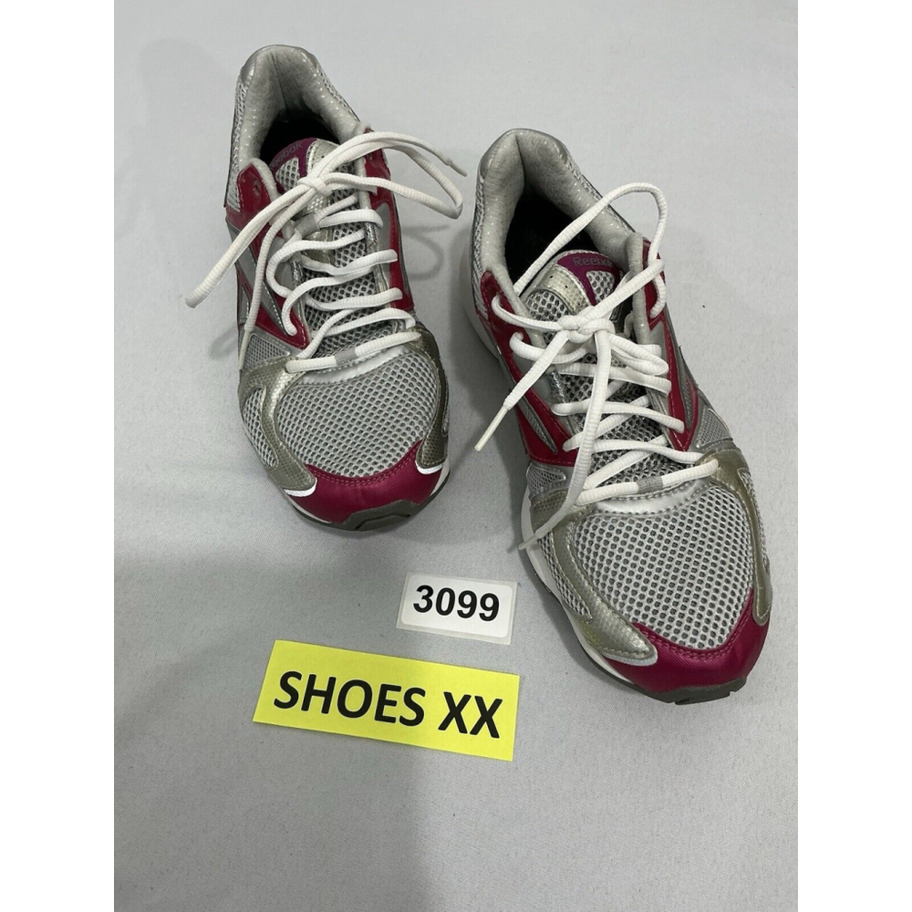 Womans Rebok Cushion Neutral Size 9.5 Gray Pink Lace Up Running Sneakers